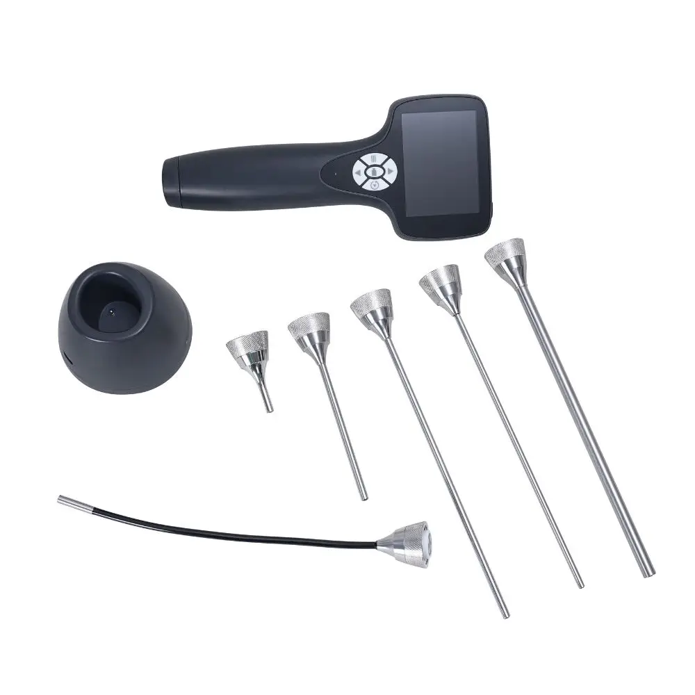 Digital LED Optic Fiber Mini Otoscope Kit BESDATA White Light Mini Video Otoscope Set Optical ENT Rigid Endoscope with Screen