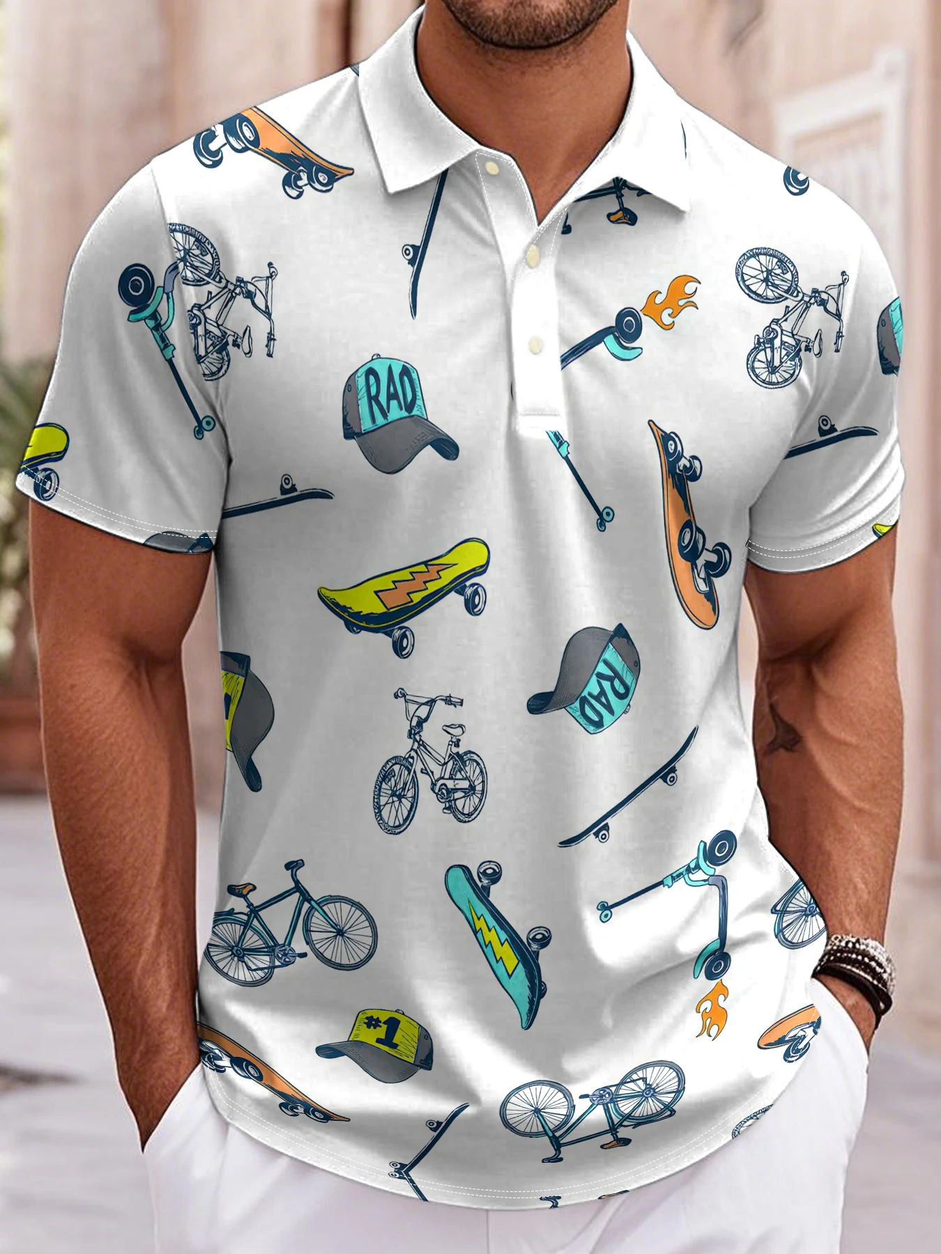 

Ball games Pattern 3d Printed Men's Polo T-Shirts Cartoon Trending Shirts Summer Short-Sleeve Hawaiian Style Luxury Golf Wear
