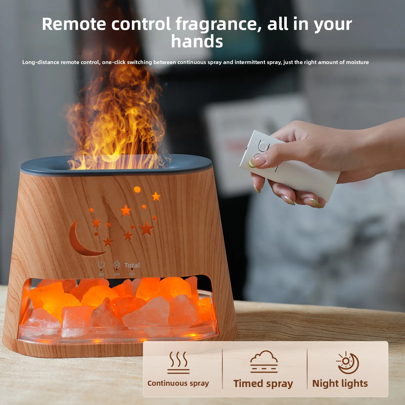 Portable 260ml Smart Flame LED Night Light Aroma Diffuser Electric USB Desktop Humidifier Household