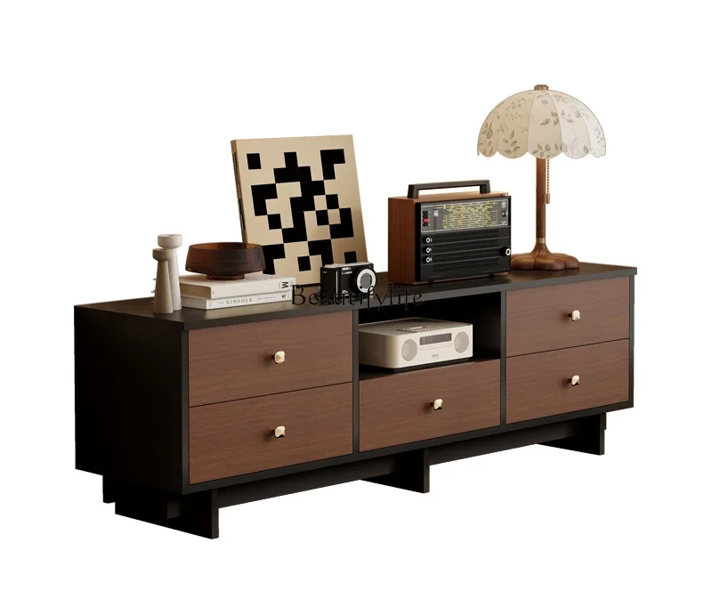 

FG11American country retro TV cabinet home decoration background wall low cabinet
