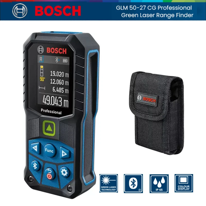 BOSCH GLM 50-27 CG dalmierz zielony Laser 50M Laser wielofunkcyjny przyrząd pomiarowy IP65 miernik odległości Bluetooth