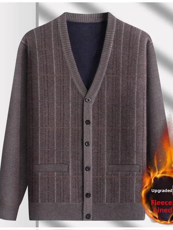 

Мужской вязаный свитер Thiened Fce с V-образным вырезом, осенняя и зимняя верхняя одежда, классический крой, городской стиль, модный мужской трикотаж