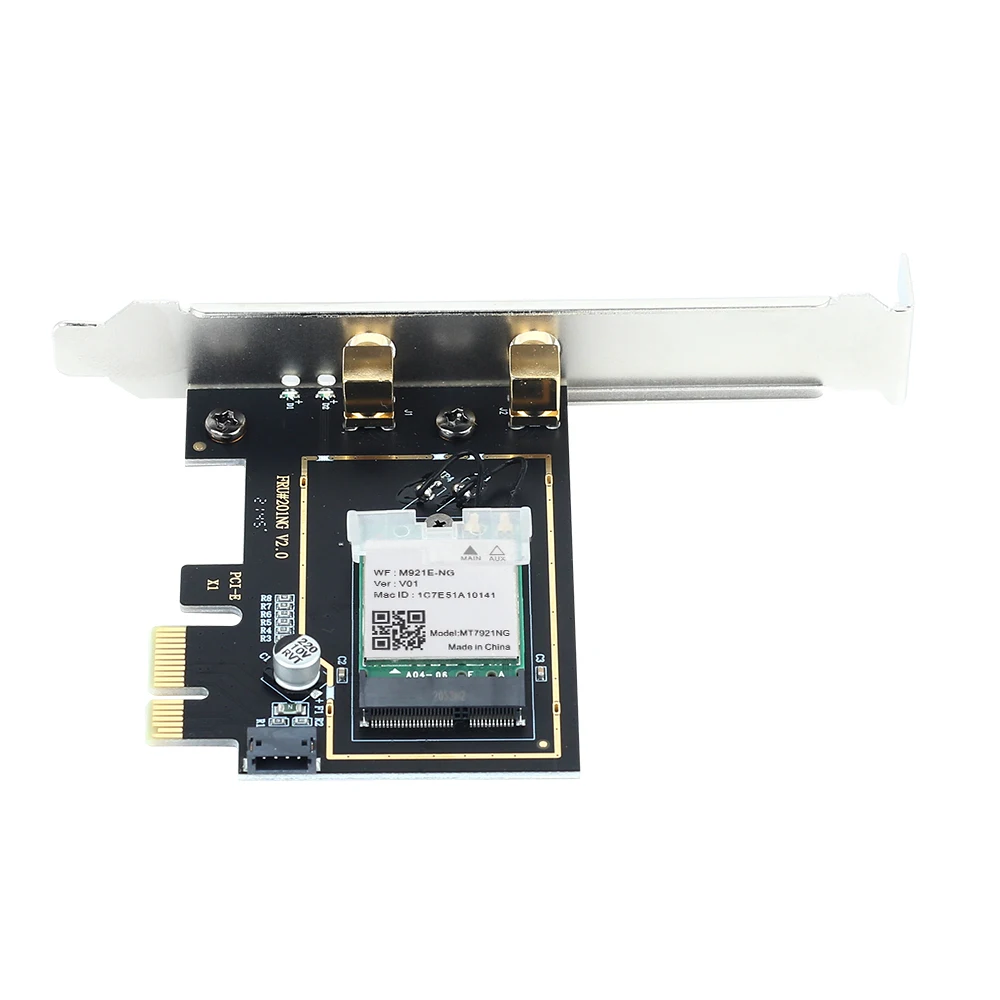 Adattatore WiFi 6 PCIe AX1800 Adattatore PCIe desktop wireless 1800Mbps BT5.2 802.11 AX Scheda WiFi dual band 2.4G/5G per Win10/11