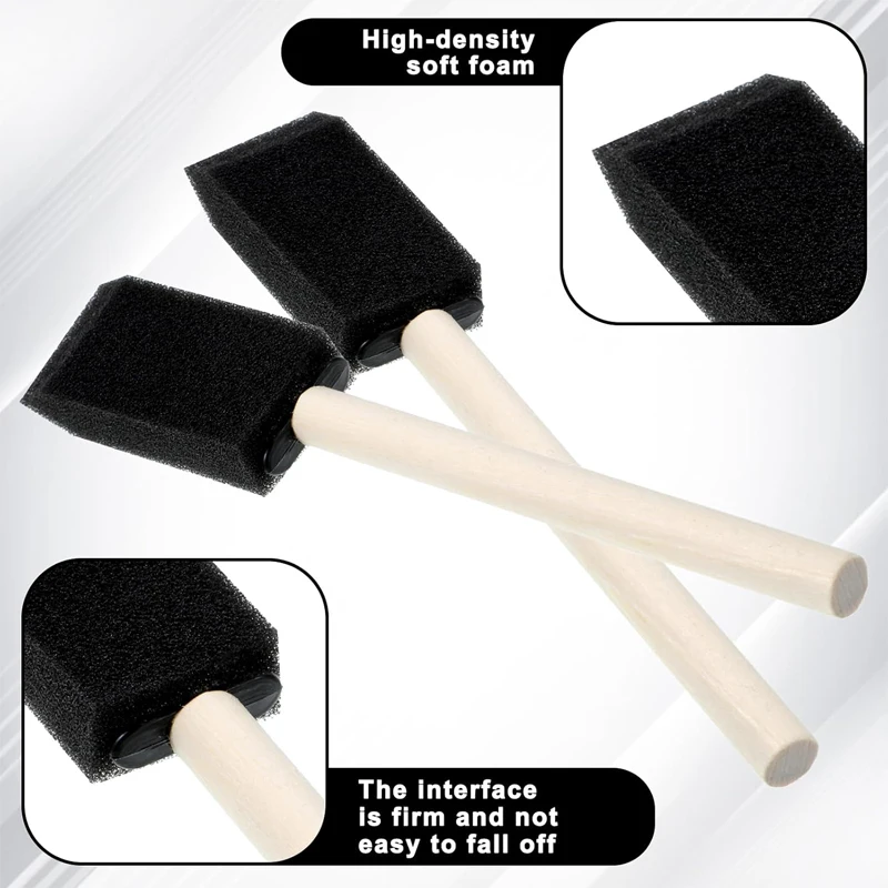 1 inch Foam Sponge Paint Brush Set (Pack of 50) Foam Paint Brushes for Painting, Stains, Varnishes, Lightweight