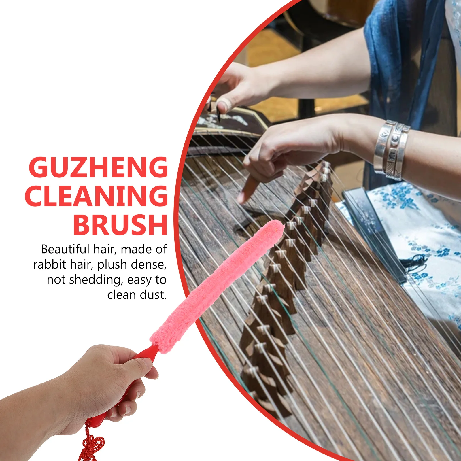 

3pcs Premium Guzheng Cleaning Brush Long Dust Removal Tool Rabbit Hair Plastic Cleaning Accessory For Musical Instruments Easy