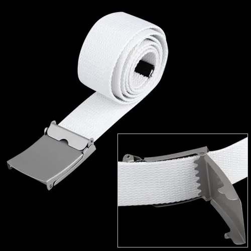 Ceinture en toile de coton, ruban écologique blanc