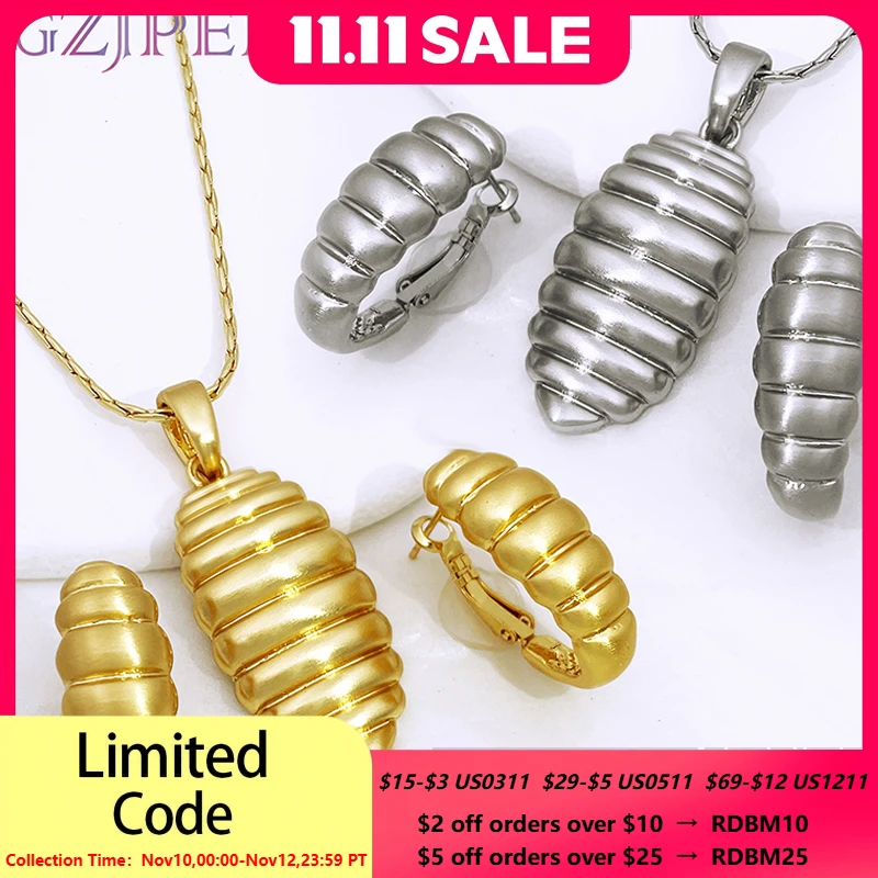 

18K Gold Plated Necklace And Earrings Set For Women Classic Design Dubai Jewelry Party Gifts Accessories