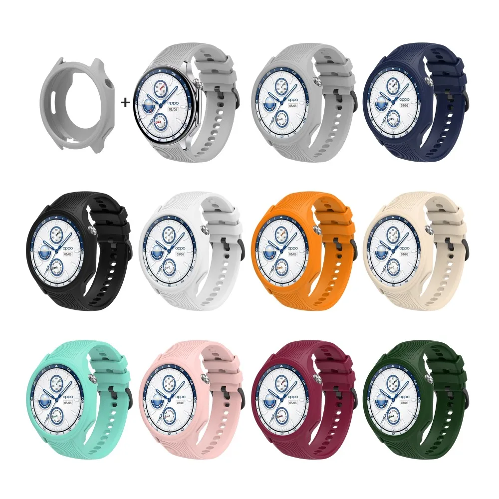 เคสซิลิโคนกันกระแทกสีสันสดใสกรอบกันชนป้องกันรอยขีดข่วนป้องกันฤดูใบไม้ร่วงสําหรับ Oppo Watch X/OnePlus Watch2