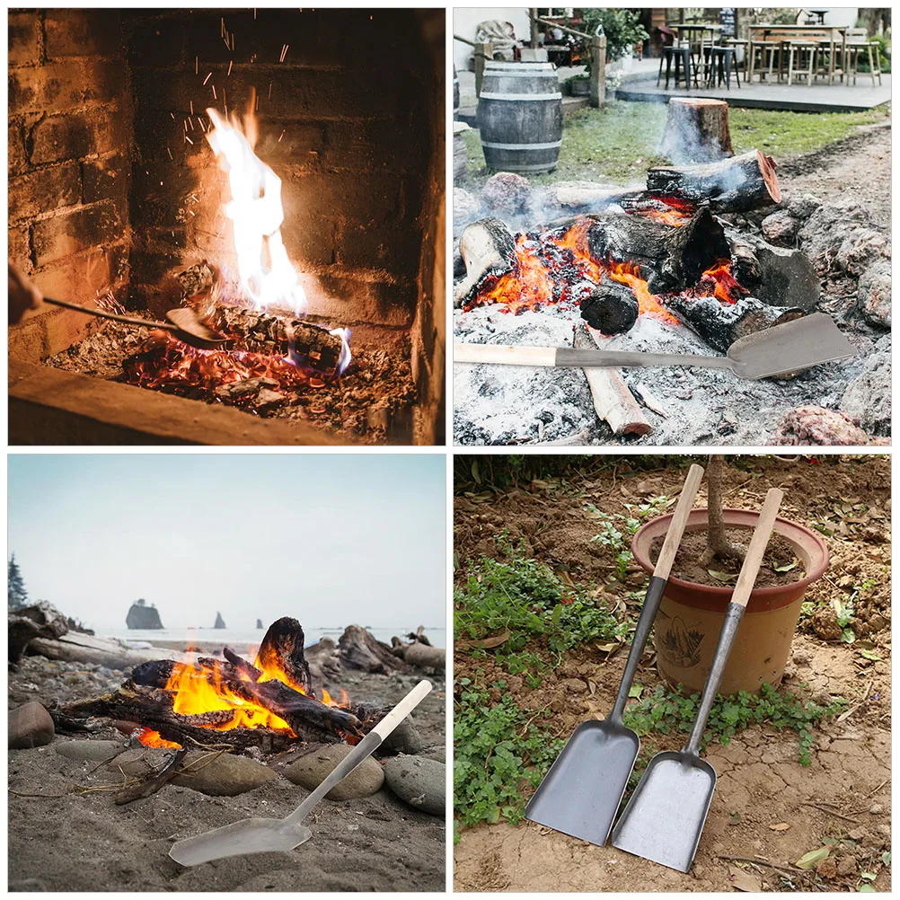 

2 шт. угольная лопата портативная деревянная ручка многофункциональная каминная лопата для золы домашний садовый инструмент многофункциональные лопаты