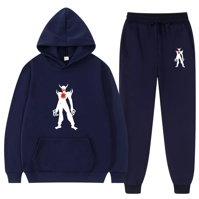 

Men's Hoodie 2Piece Set Spring Autumn Tracksuit Hoodie + Pants Fleece Warm Sportwear Homme Streetwear Suit Women Clothing