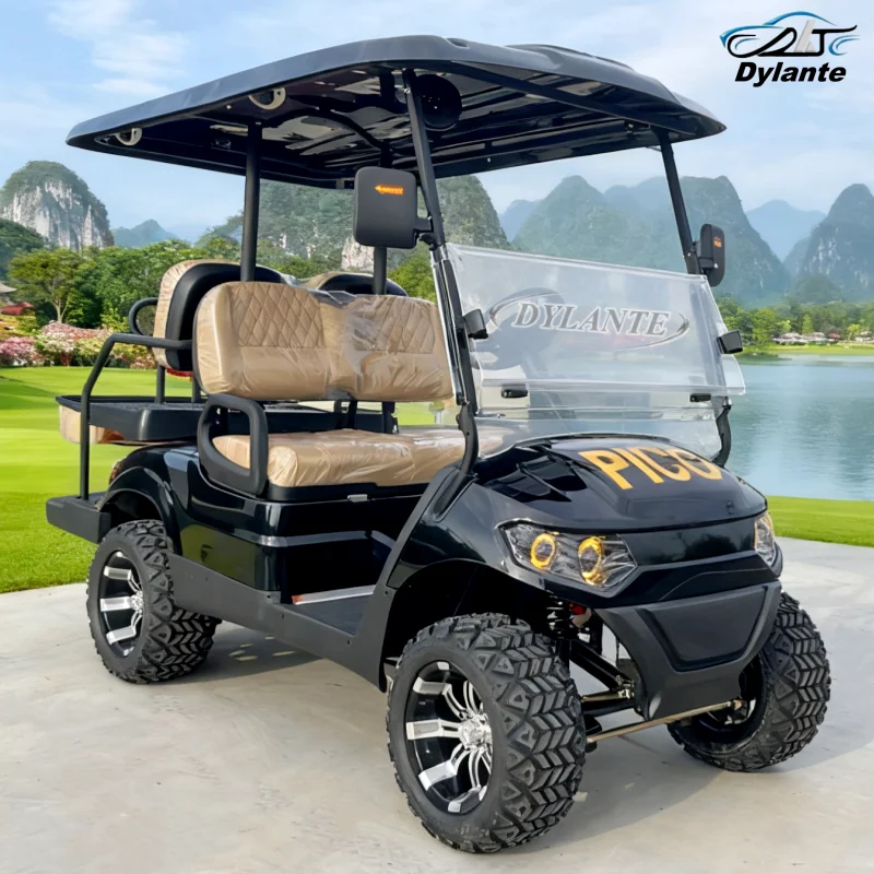 Brand New 4 Wheel Utility Vehicle 48/60V Electric Golf Cart With Touch Screen Displays Battery/Speed/Controller Information