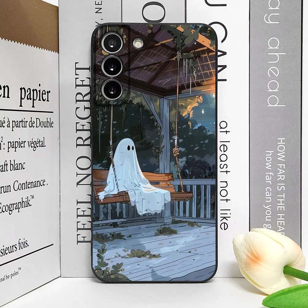 Leuke Ghost Telefoon Case voor Samsung Galaxy S24 S23 S22 S21 S20 Ultra S10 S9 S8 Plus FE 5G Soft cover Grappige Halloween Geschenken Fundas