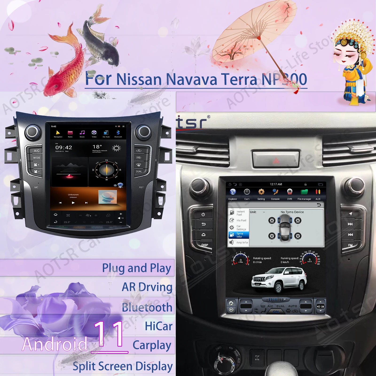 Tesa- Screen Android 11 Car Radio Receiver For Nissan Navava Terra NP300 2014 2015 2016 2017 2018 2019 GPS Navi Stereo Head Unit