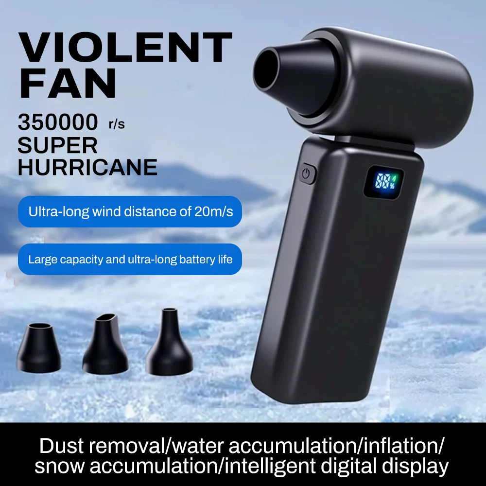 Turbo Jet Fan 350000 RPM Draadloze 6000 mAh Oplaadbare Mini Fan Handheld Draagbare Outdoor Camping Super Sterke Handheld Fan