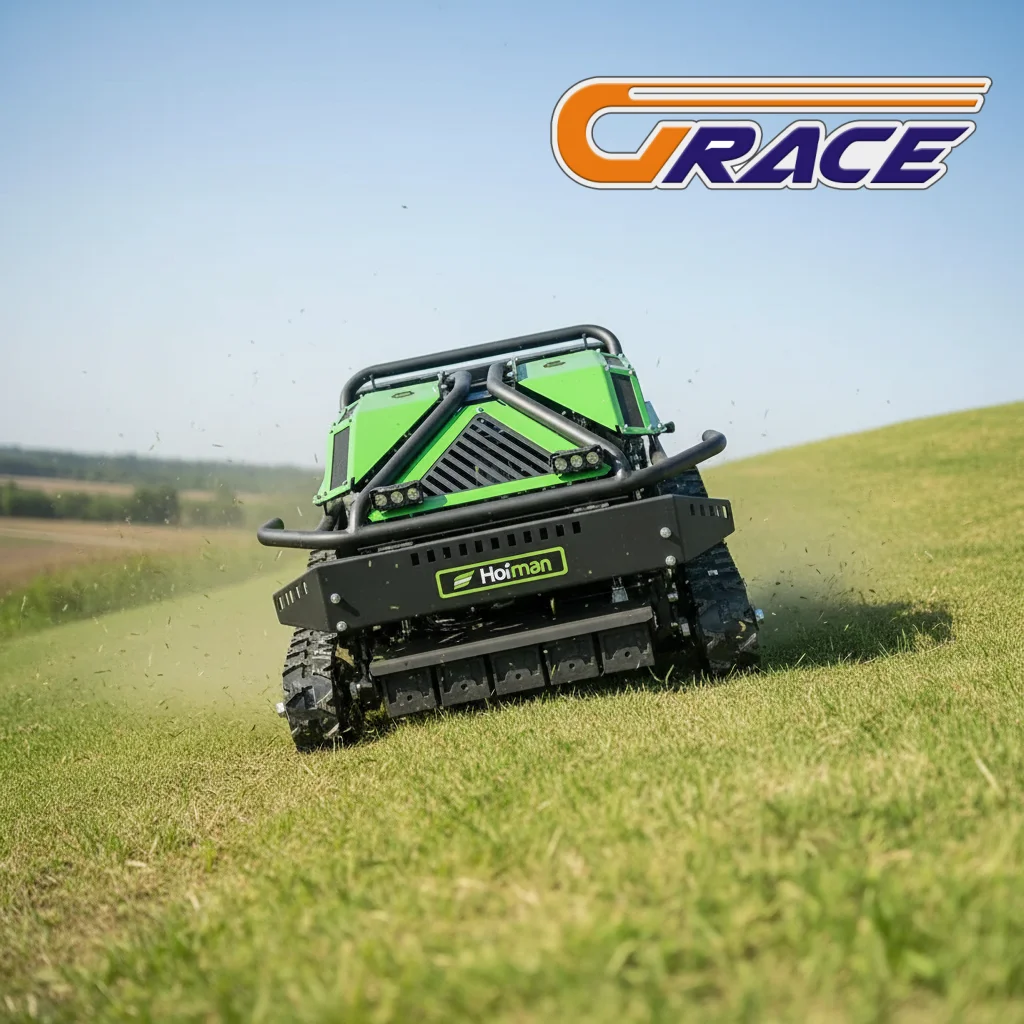 

Heavy-Duty Remote Control Lawn Mower Cordless with Obstacle Avoidance Long Battery Life for Rough Terrain Large Commercial Garde