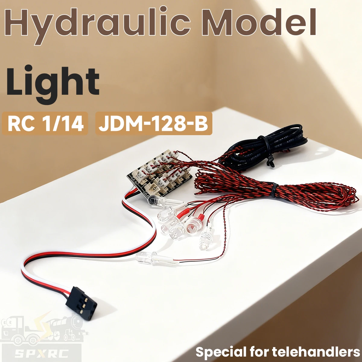 

Light System Lamp Set JDM-128-B For Tamiya RC Truck Hydraulic Telescopic Arm Forklift Model Engineering Vehicle Models DIY Parts