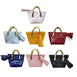 1/6 Action Figures Handbag BJD Doll PU Leather Decoration For Mini Doll School Bag Dollhouse Toys Accessories