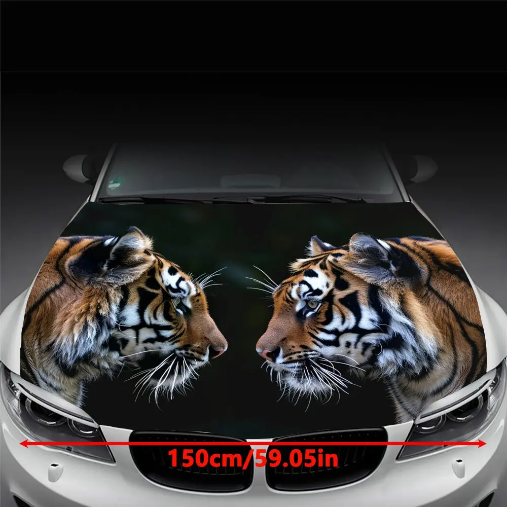 Custom Tiger Car Hood Decal Kit - DIY Decal Kit with Installation Guide, Create a Unique Look