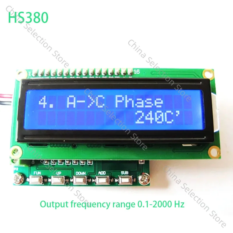 HS380 New Adjustable 3-Phase Sine Wave Signal Generator 0.1Hz to 2000Hz Output Frequency Module 0-360 Degree Amplitude Controlla