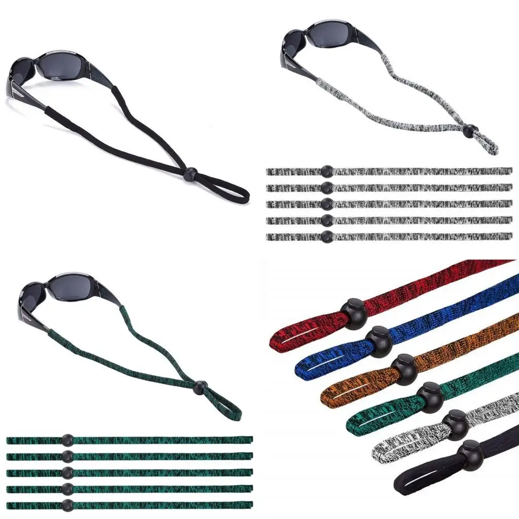 

652F Set of 6 Sports Eyewear Straps Adjustable Clasp Colorful Sports Band for Surfing Swimming Gear