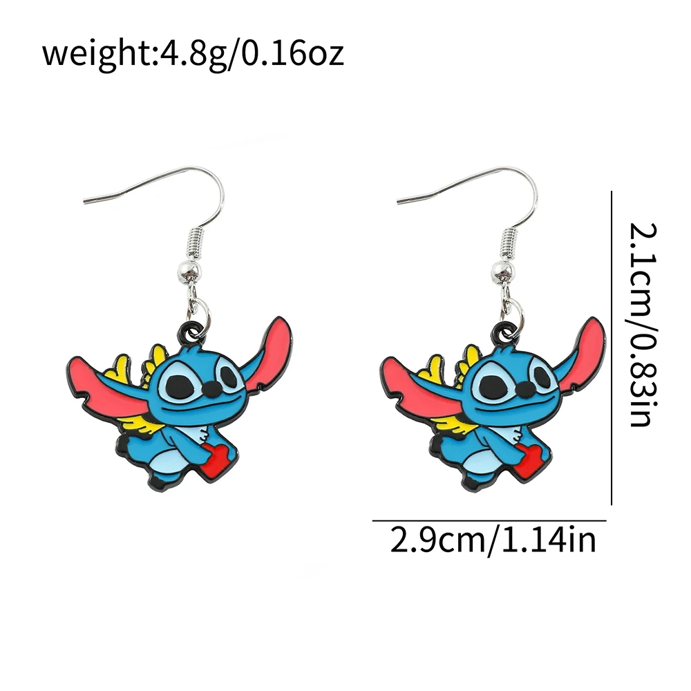 Disney Cartoon Stitch Earrings Creative Quirky Alien Animal Earrings Alternative Funny Stitch Earrings Cute Girls Earrings