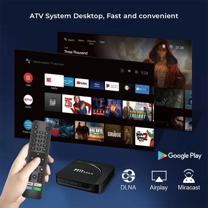 M11 Max Android 14 Smart TV Box Amlogic S905X5M 4K HD AV1 Set Top Box HDR10 + 2.4G & 5G Wifi6 AI-SR مشغل الوسائط 4GB 32GB #3