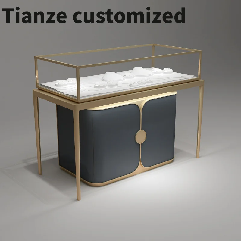 Customized-design led jewelry lamp electrical cabinet under showcase shelves storage jewelry cabinet with full length l