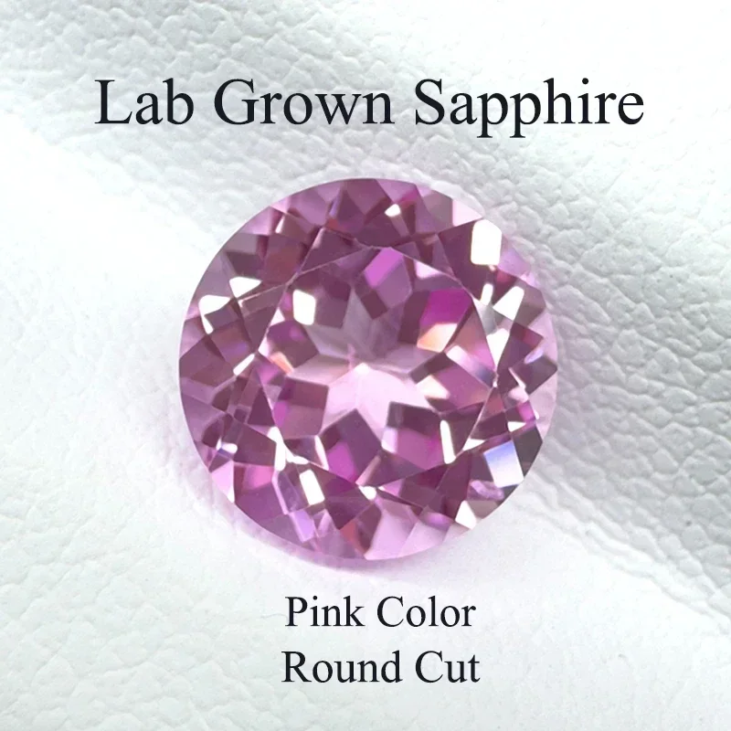 

NEW Lab Grown Sapphire Pink Color Round Shape Charms Bead for Diy Jewelry Making Bracelet Materials Selectable AGL Certificate