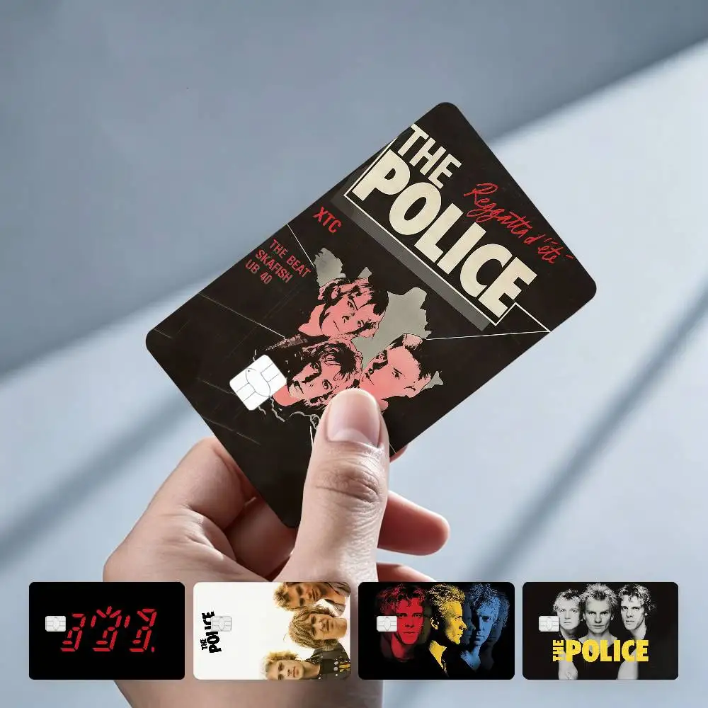 The Police Rock Band 4PCS!Trendy & Cool Business-Style Bank Card Sticker — Suitable for Debit Card Decoration