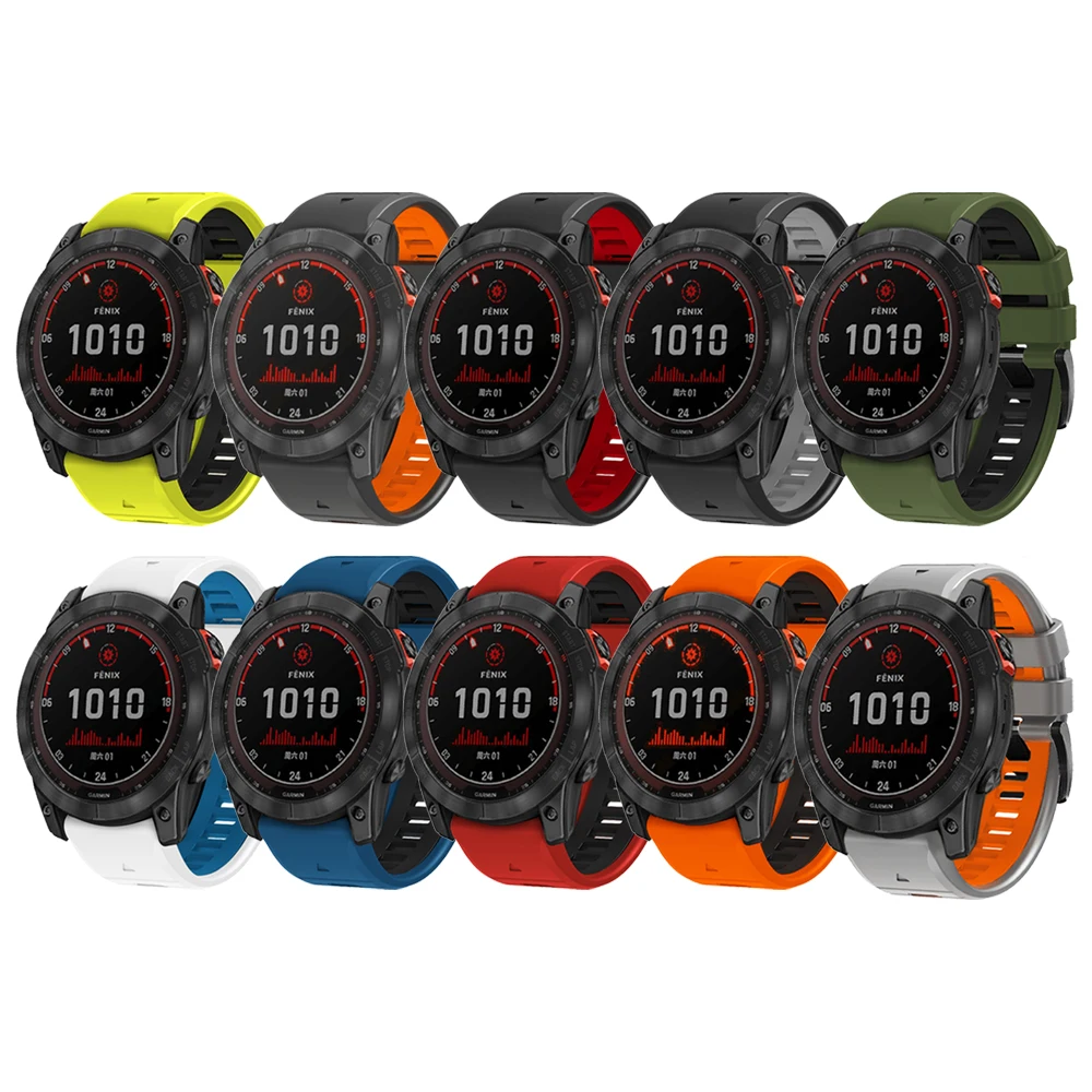 22 مللي متر 26 مللي متر QuickFit سيليكون حزام ل Garmin Fenix 8 E 7X 7 6 6X Pro 5/Enduro 3 Epix Pro Gen 2 INSTINCT3 Tactix 8 سوار رياضي