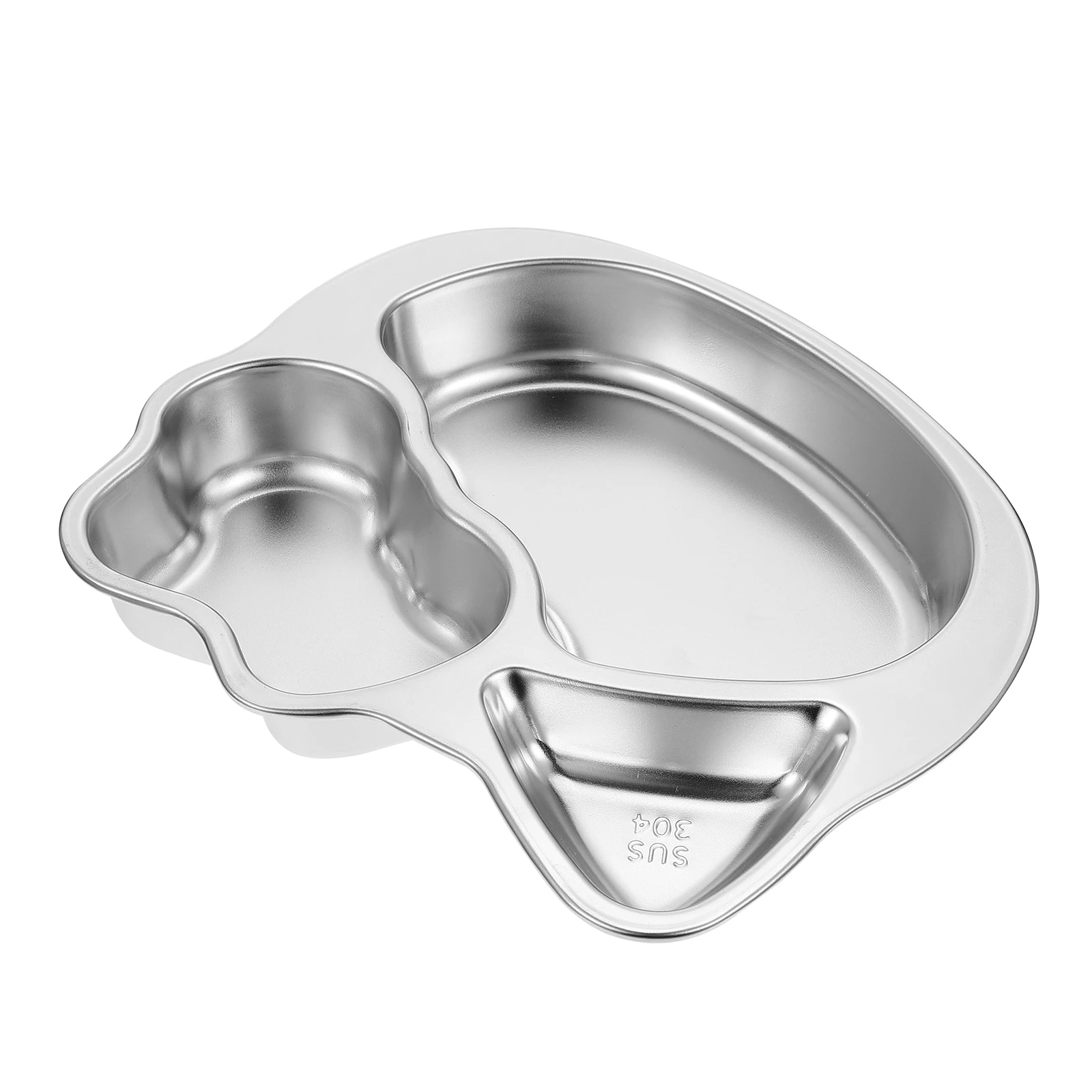

1Pc 304 Stainless Steel Kids Dinner Plate Durable AntiRust Reusable Childrens Food Tray