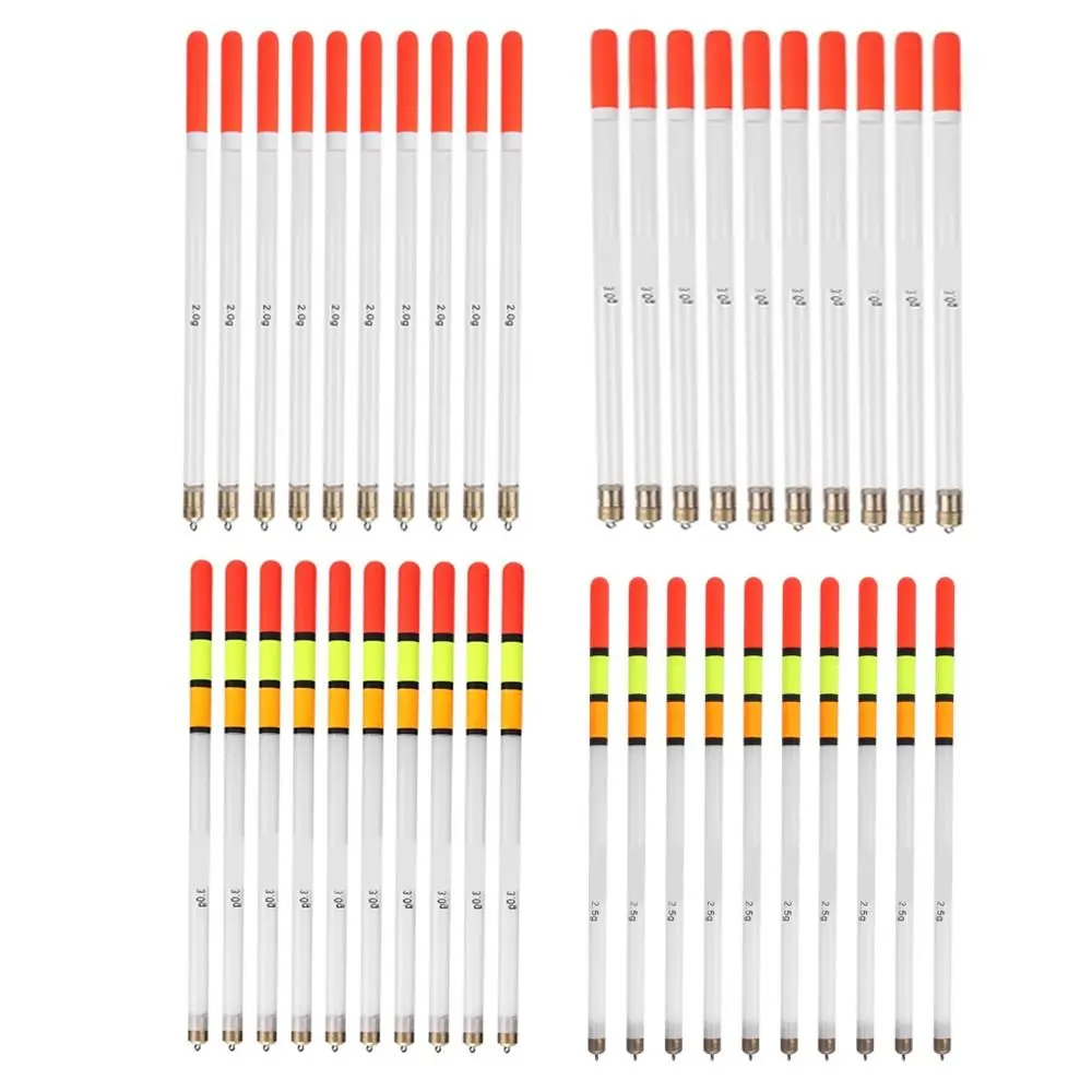 

10 Pcs Plastic Fishing Floats Transparent White Fishing Bobber Lightweight 2.0g 2.5g 3.0g Fishing Bobber Stick Sea Fishing