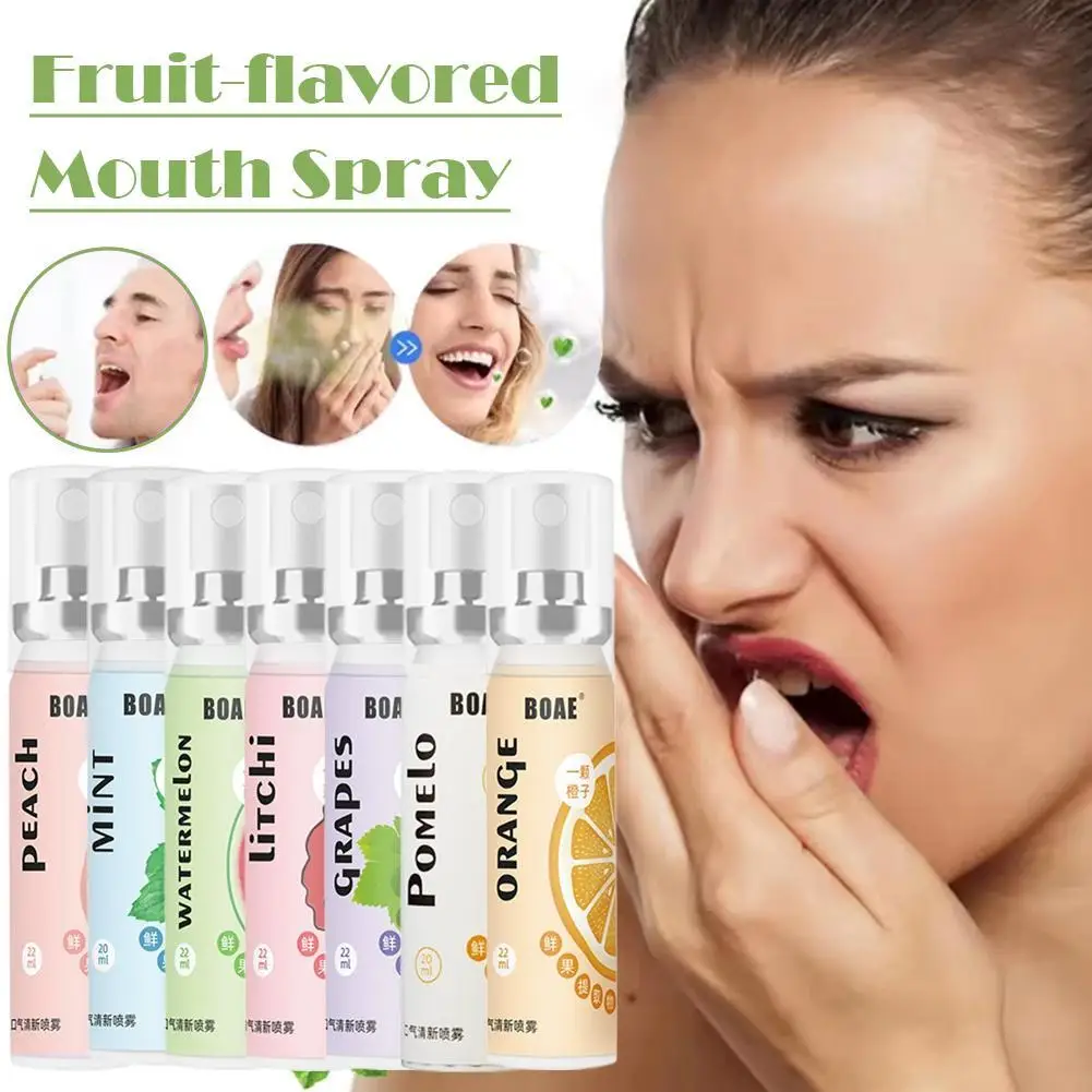 

Горячий 20 мл свежий прочный спрей для рта портативный эффективный для удаления неприятного запаха изо рта фруктовый вкус свежий спрей для полости рта уход за полостью рта