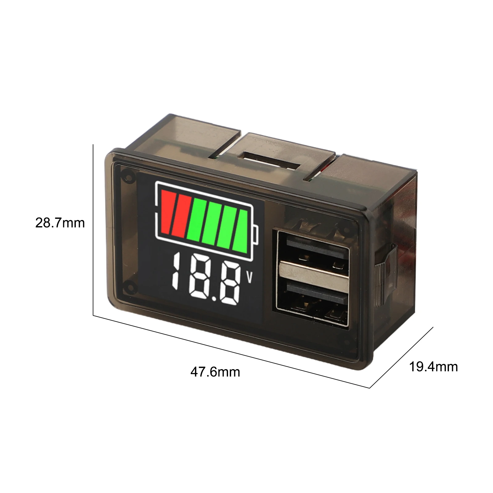 LED Digital Voltmeter DC8 30V พร้อมเอาต์พุต USB คู่รองรับการชาร์จอุปกรณ์สองเครื่องพร้อมกันในการตั้งค่าต่างๆ