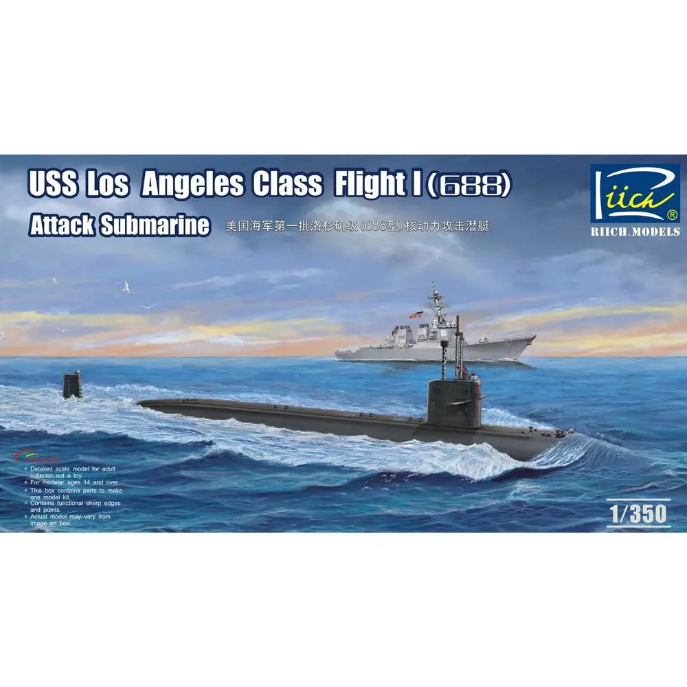 

Модели Riich RN28005 1/350 USS Los Angeles Class Flight I (688) Атака подводной лодки — комплект масштабной модели
