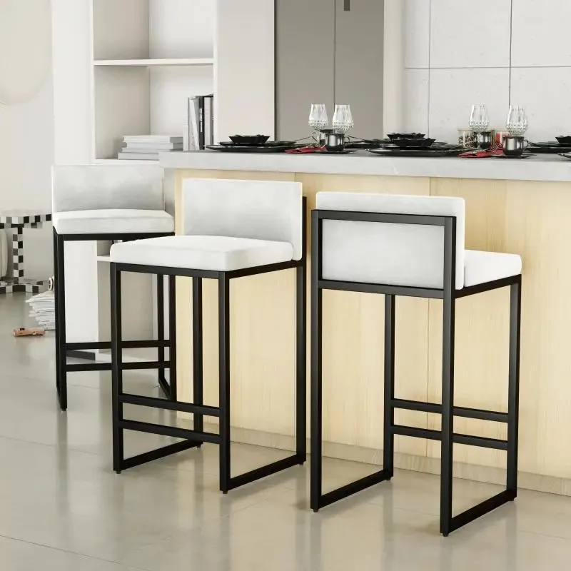 Tabouret de Cuisine Nordique en Métal Noir, de Haute Qualité, Mobilier de Maison Européen