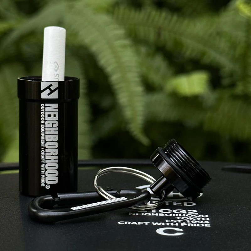 NBHD mini convenient mountaineering keychain aluminum alloy medicine can black smoke extinguisher