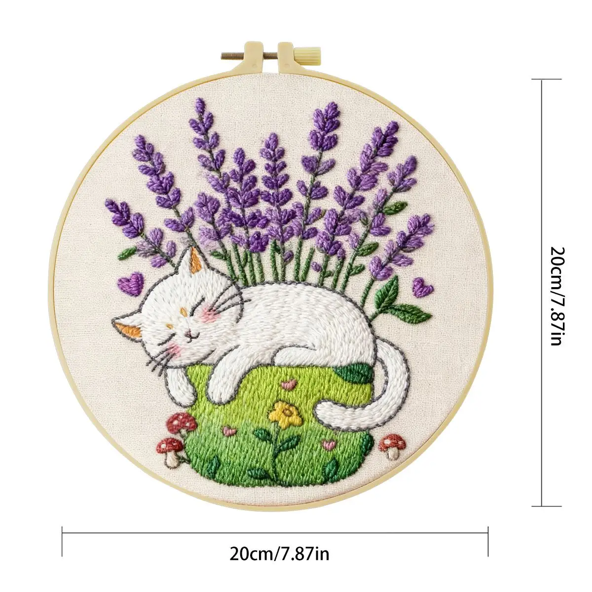 1 Stück 20X20CM/15X15CM 7,87/6,3 Zoll Rotes Hirsch Stickerei Starter-Kit DIY-Kit DIY-Stickerei-Set für Anfänger – Detail 5