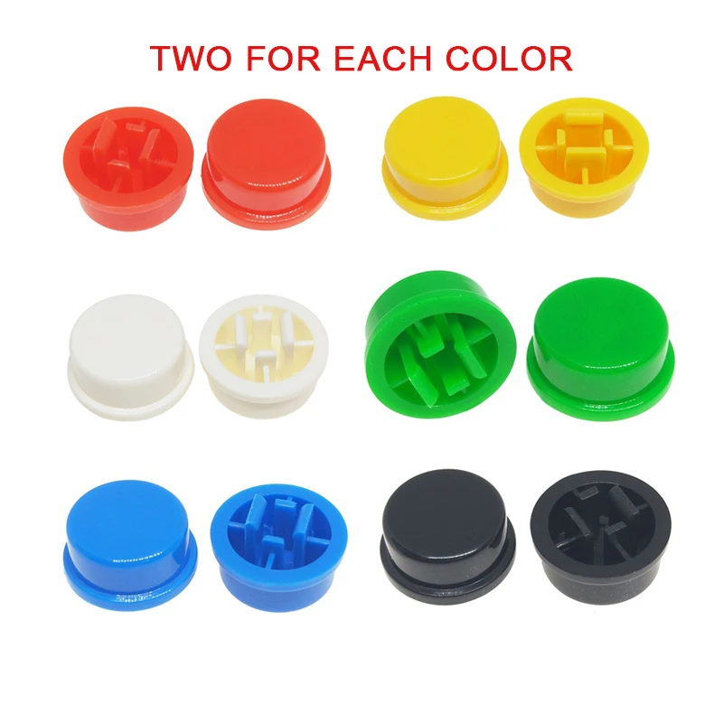 12set Tactile Push Button Switch Momentary 12*12*7.3MM Micro switch button with knob Yellow Green Red Kit 12x12x7.3 image 4