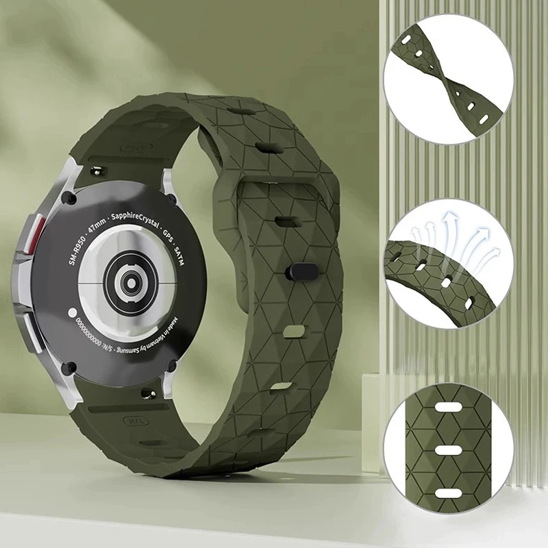 20mm Band for Samsung Galaxy Watch 6 4 5 44mm 44mm/Classic 43mm 47mm Pro Silicone No Gaps correa Bracelet Galaxy watch 6 strap image 4