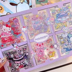 60Sheet Sanrio  Hello Kitty Kuromi Cinnamoroll Melody Sticker Kawaii Hand Account Material Decoration DIY Stickers Kids Toys