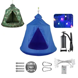 Hanging Tree Tent Indoor Outdoor Hanging Tent Waterproof Tree Ceiling Pod Portable Hang Out Huggle Pod Play Tent w/ Light String