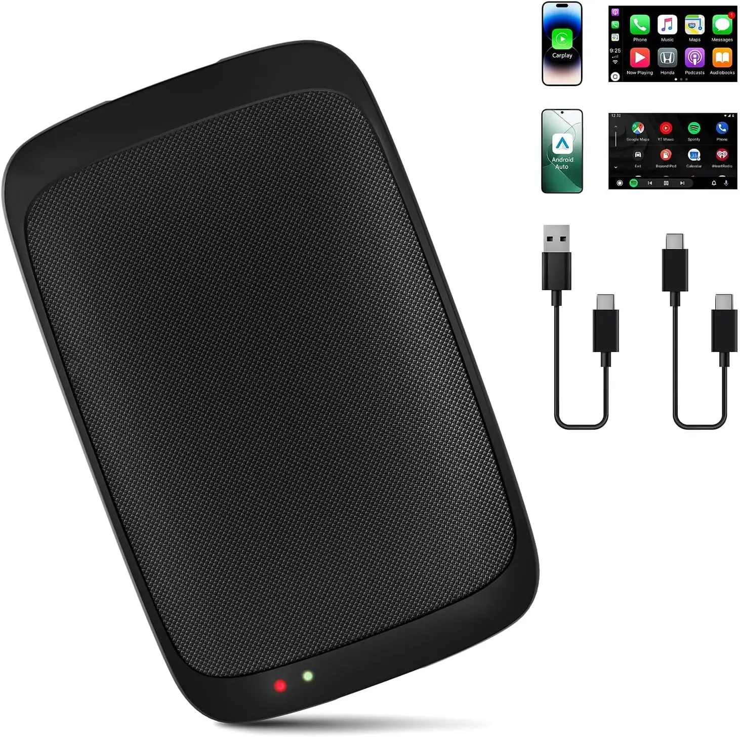 محول CarPlay اللاسلكي 3 في 1، صندوق CarPlay AI لهاتف iPhone iOS 9+، WiFi، التوصيل والتشغيل، يدعم YouTube، Netflix، Google، TF Card