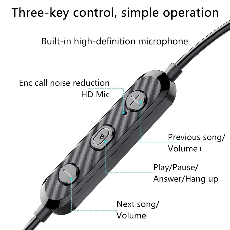 Esporte correndo fones de ouvido sem fio bluetooth 5.2 neckband fone com microfone enc música estéreo magnética para huawei xiaomi