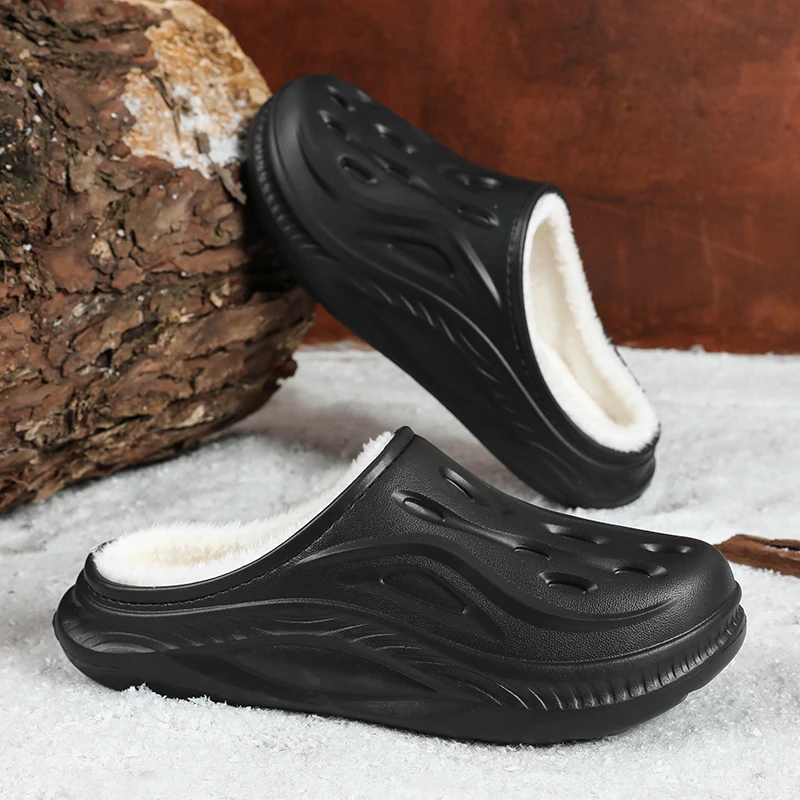 Autumn Winter Men's Warm Cotton Slippers Outdoor Indoor Plush Flats House Warm Shoes Fashion Male Home Bedroom Cotton Slippers
