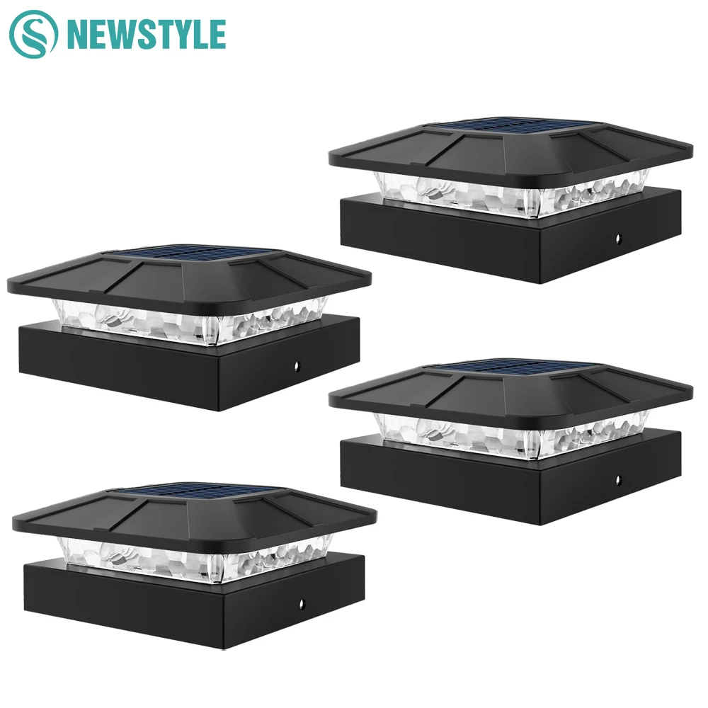 

Солнечные светильники для столбов 4x4, водонепроницаемые солнечные фонари для забора, уличные солнечные светильники для деревянных и виниловых столбов