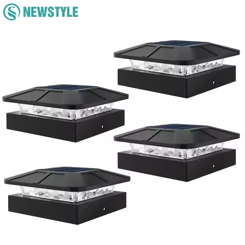 4x4 Solar Post Cap Light Solar Fence Cap Lights Outdoor Waterproof Solar Powered Deck Lights For Wooden Vinyl Post