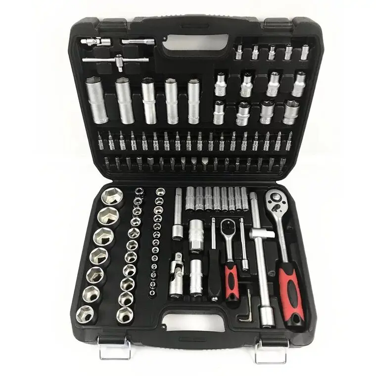 108 Pcs Household Socket Tool Set Wrenches Multifunctional Ratchets Toolbox Kit With Carry Box Case