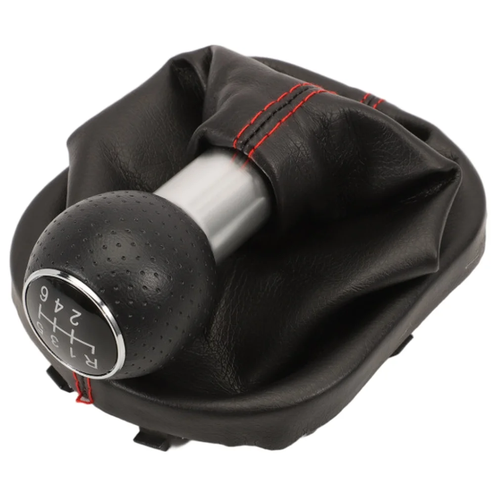 

Car Interior Upgrade Black Red Stitching Interior Accessory High Reliability For Touran 1T2 6 Speed Gear Knob For Touran