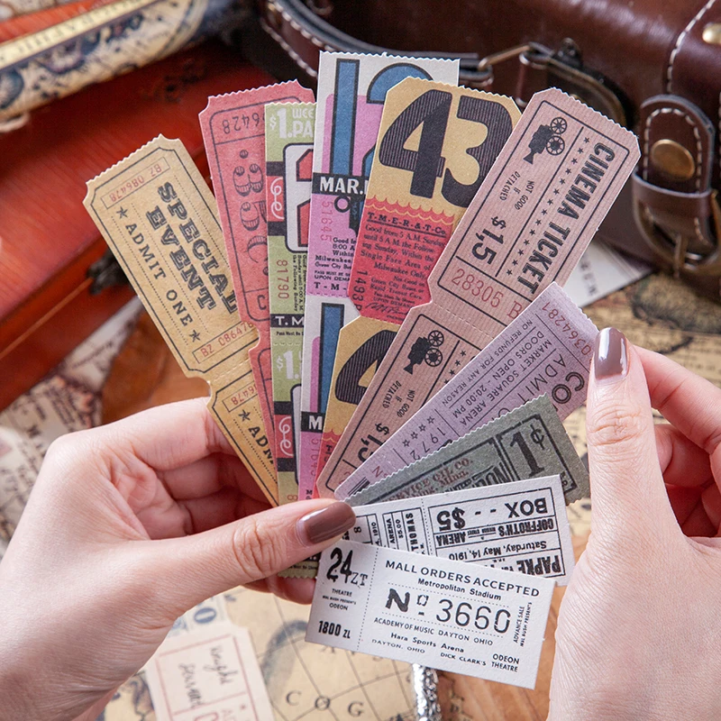 400 Pcs Vintage Time Ticket Collection Record Bills Large Pack Sticker Junk Journaling Scrapbooking Decoration Material Paper